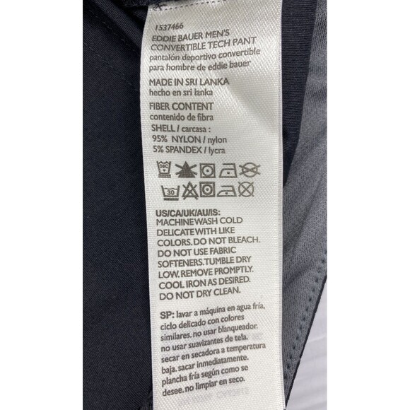 Eddie Bauer Men’s Convertible Tech Pants UPF 50+ Pockets Black Sz 36x32 - Picture 7 of 10